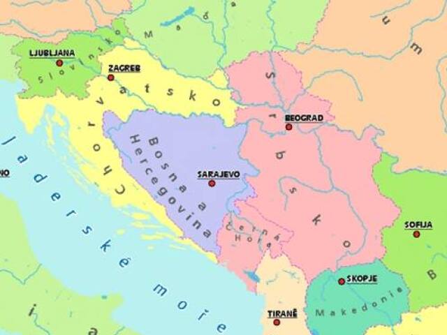 Slovinsko, Chorvátsko, Srbsko, Macedónsko, Čierna Hora, Juhoslávia