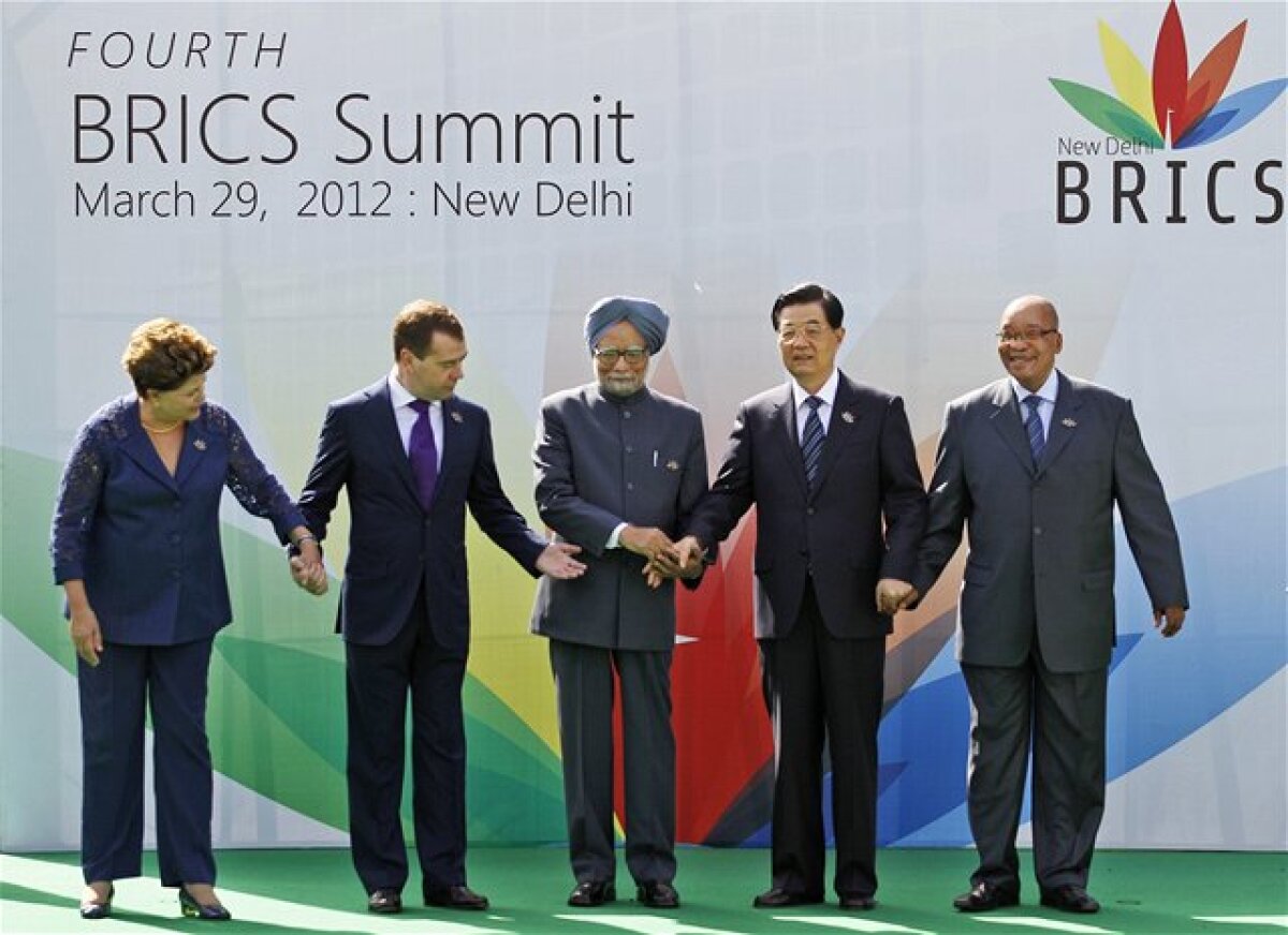 BRICS, Dilma Rousseffová, Dmitrij Medvedev, Manmohan Singh, Chu Ťin-tchao, Jacob Zuma 
