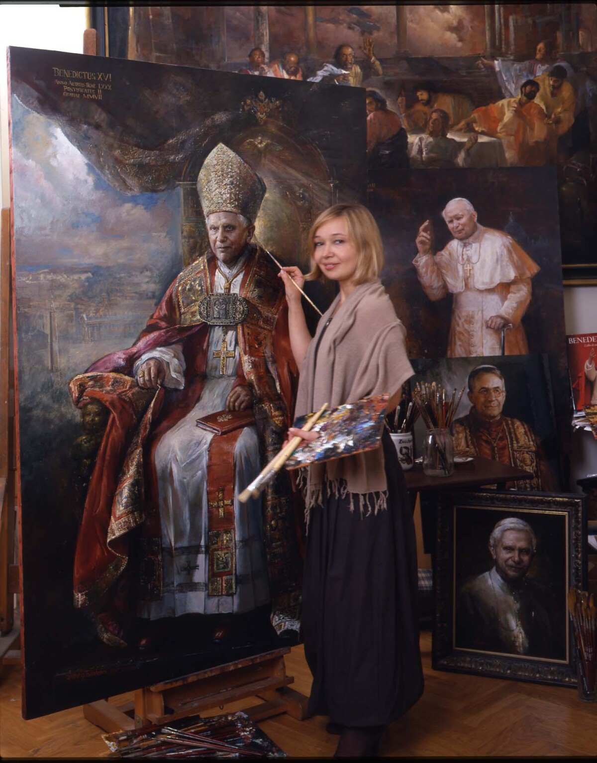 portrétistka, pápež, Natalia Carkovova