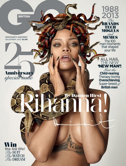 Speváčka Rihanna na titulnej strane magazínu GQ.