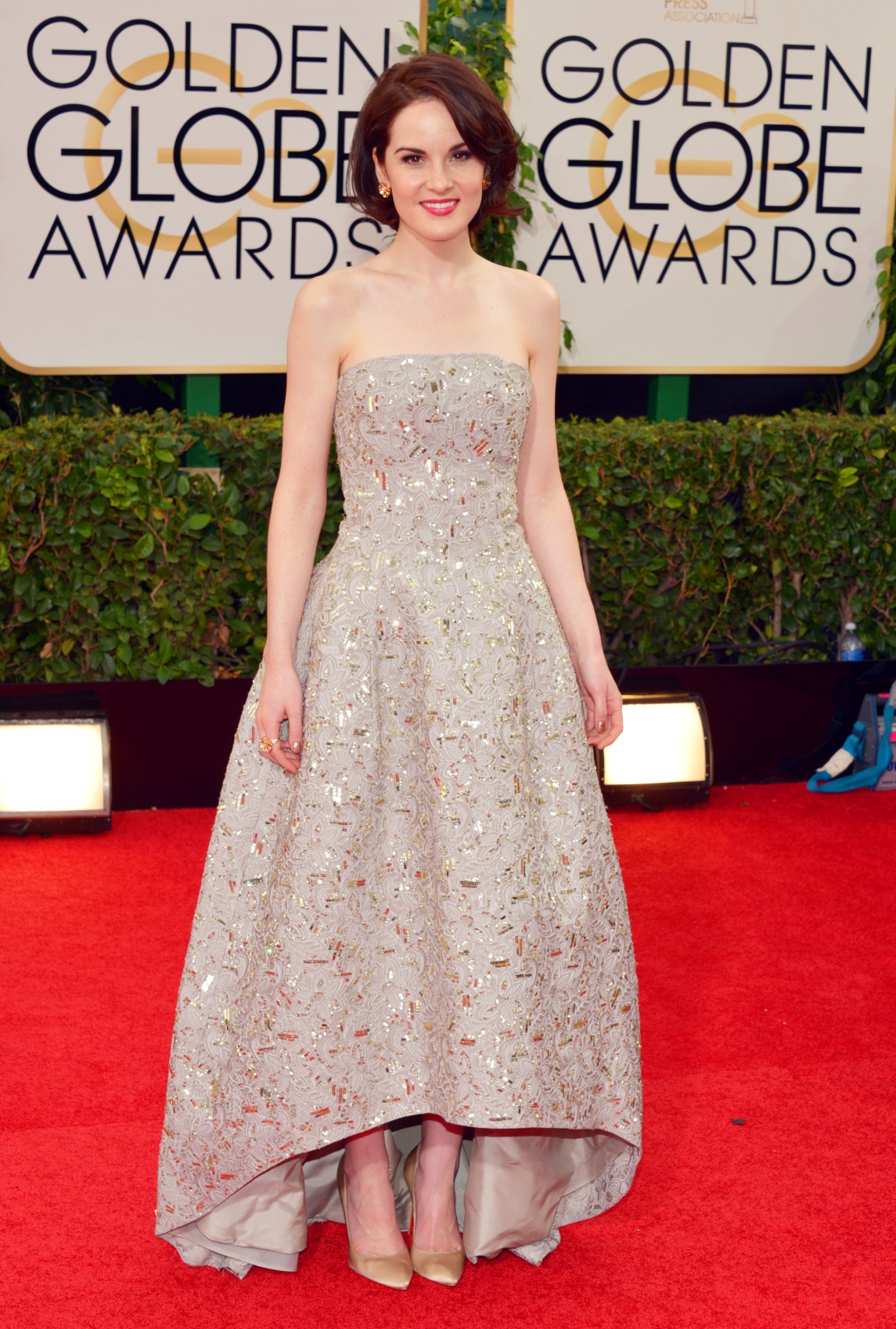 Britská hviezda Michelle Dockery v róbe od Oscara de la Rentu.