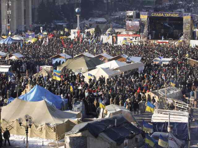 Ukrajina, Kyjev, demonštranti