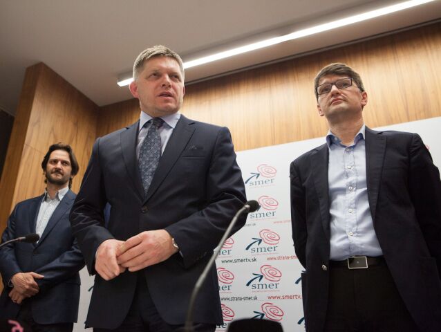 Robert Fico, Robert Kaliňák, Marek Maďarič, prezidentske volby 2014, Smer