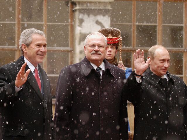 Gašparovič, Putin, Bush