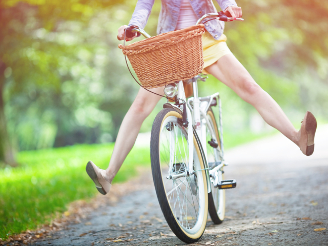 bicyklovanie - žena - radosť