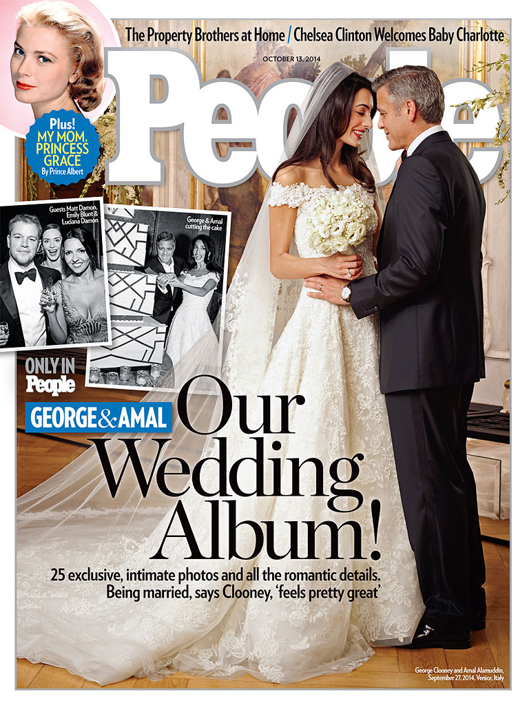 Svadobná fotografia právničky Amal Alamuddinovej a herca Georga Clooneyho na titulnej strane amerického magazínu People.