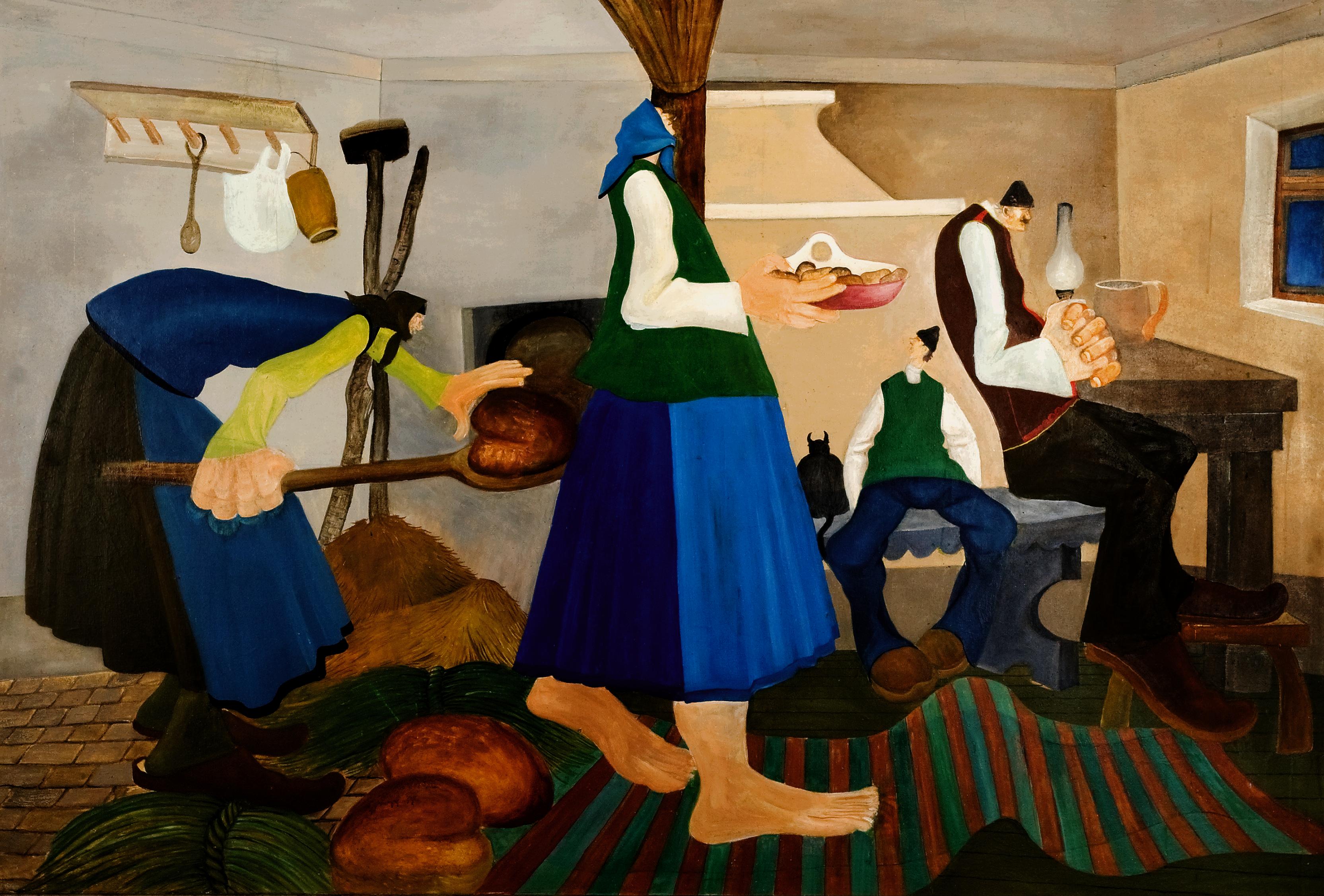Martin Jonáš: Modlitba, 1980, olej na plátne, 133 x 197 cm