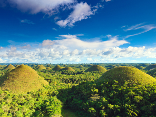 Filipíny, chocolate hills, čokoládové kopce,