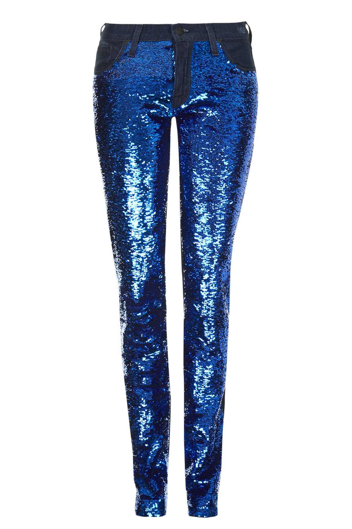 denim - zdobený denim - koráliky - krištály