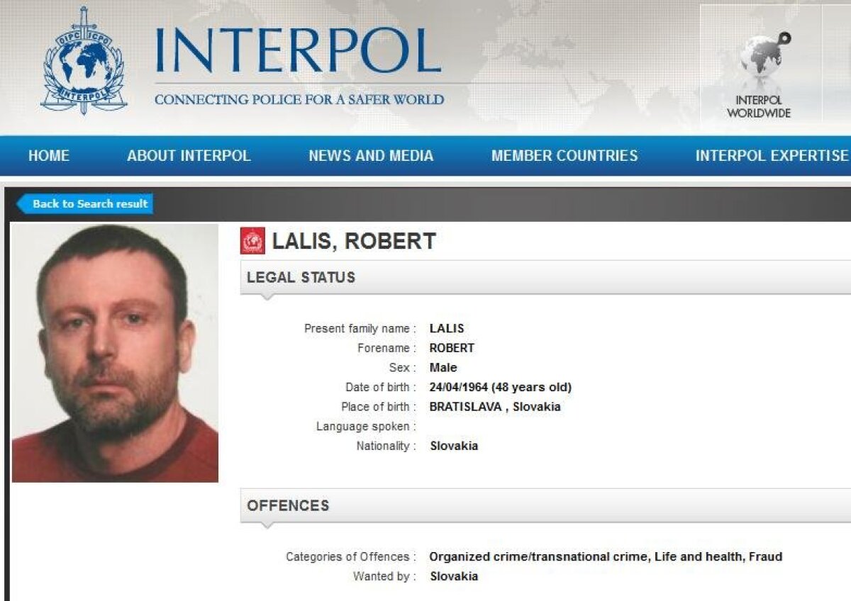 Róbert Lališ, Kýbel, Interpol