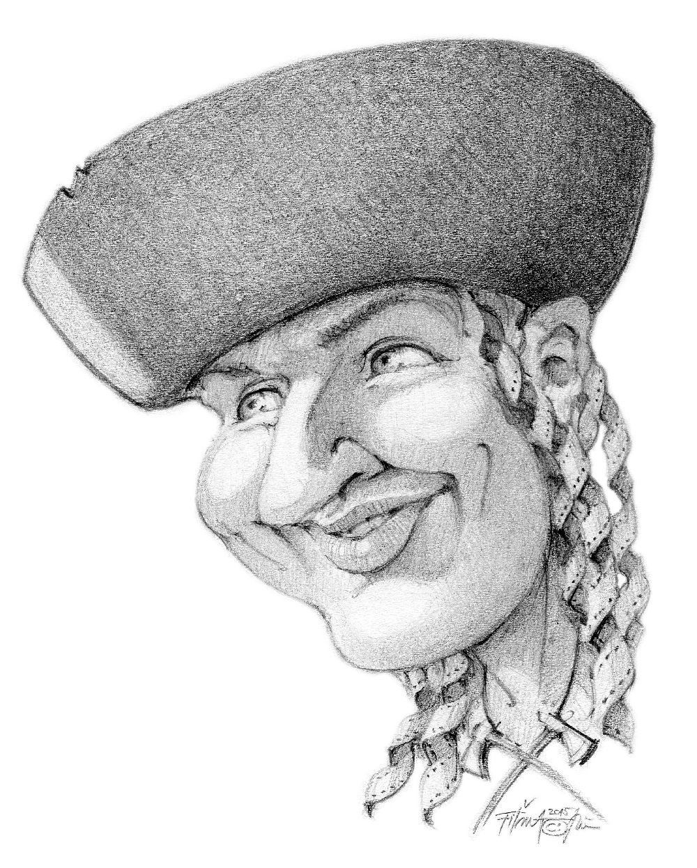 Paľo Bielik očami karikaturistu Jána Fiťmu.