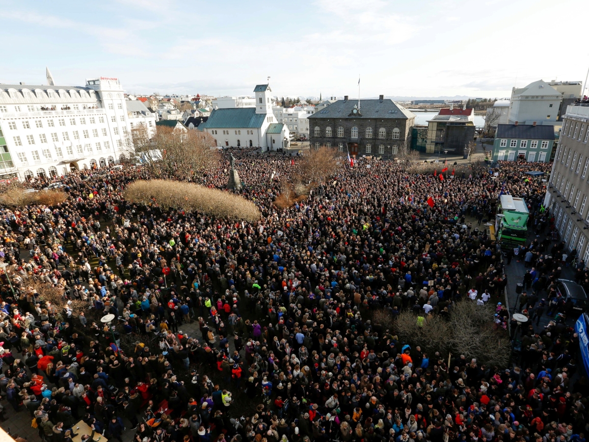 Islan, Reykjavík, protest, panamské dokumenty, panama papers