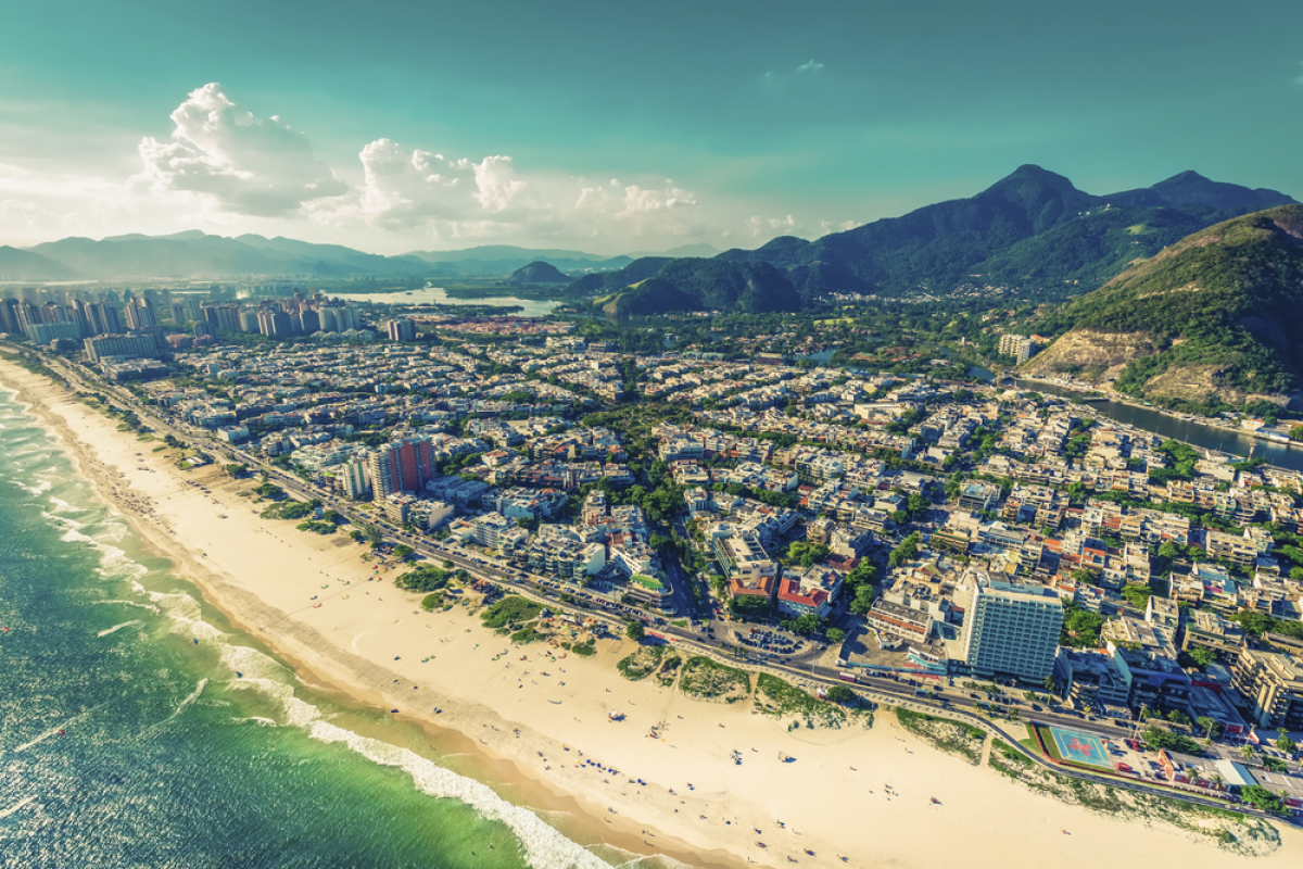 Rio de Janeiro, Brazília, pláž Barra da Tijuca