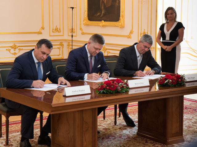 koalícia, podpis, fico, danko, bugár