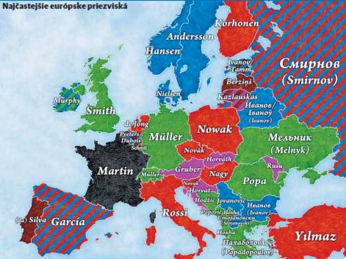 mapa európskych priezvisk