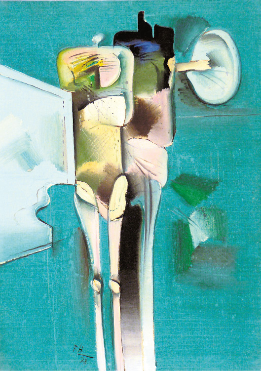 Bojovníci (1978), olej na lepenke