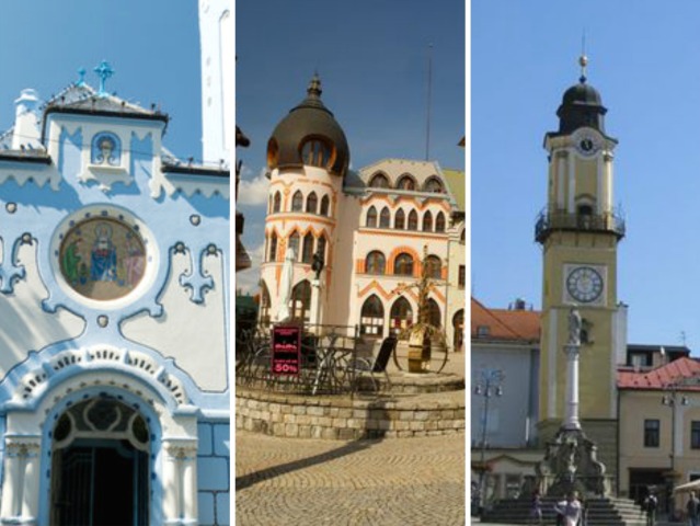 koláž, modrý kostol, banská bystrica, komárno