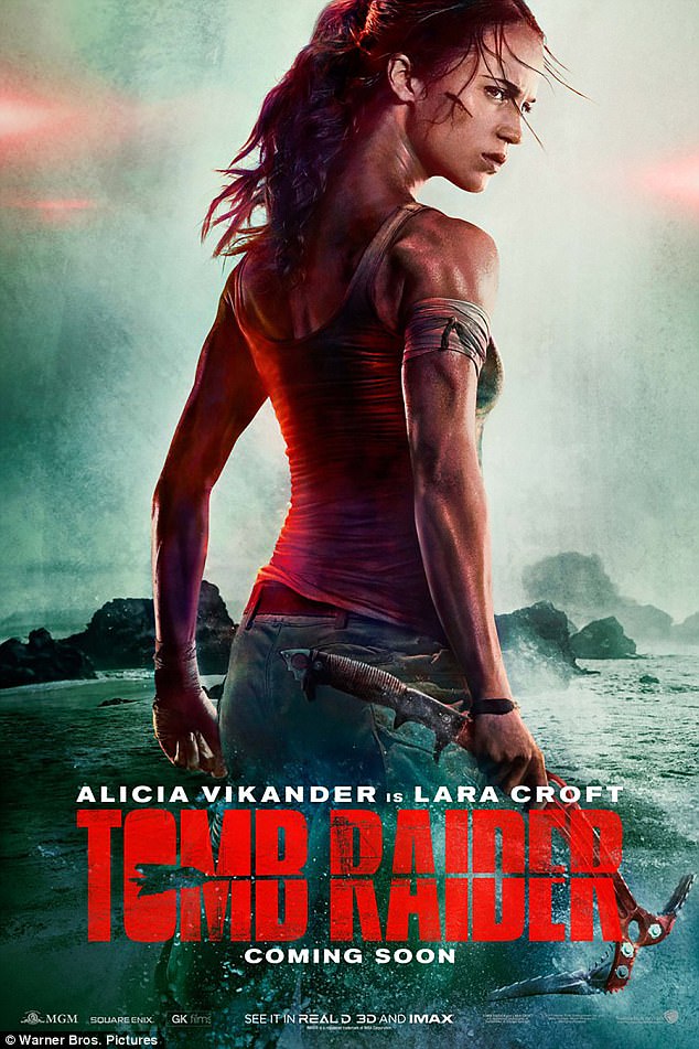 Alicia Vikander na plagáte k filmovej novinke Tomb Raider.