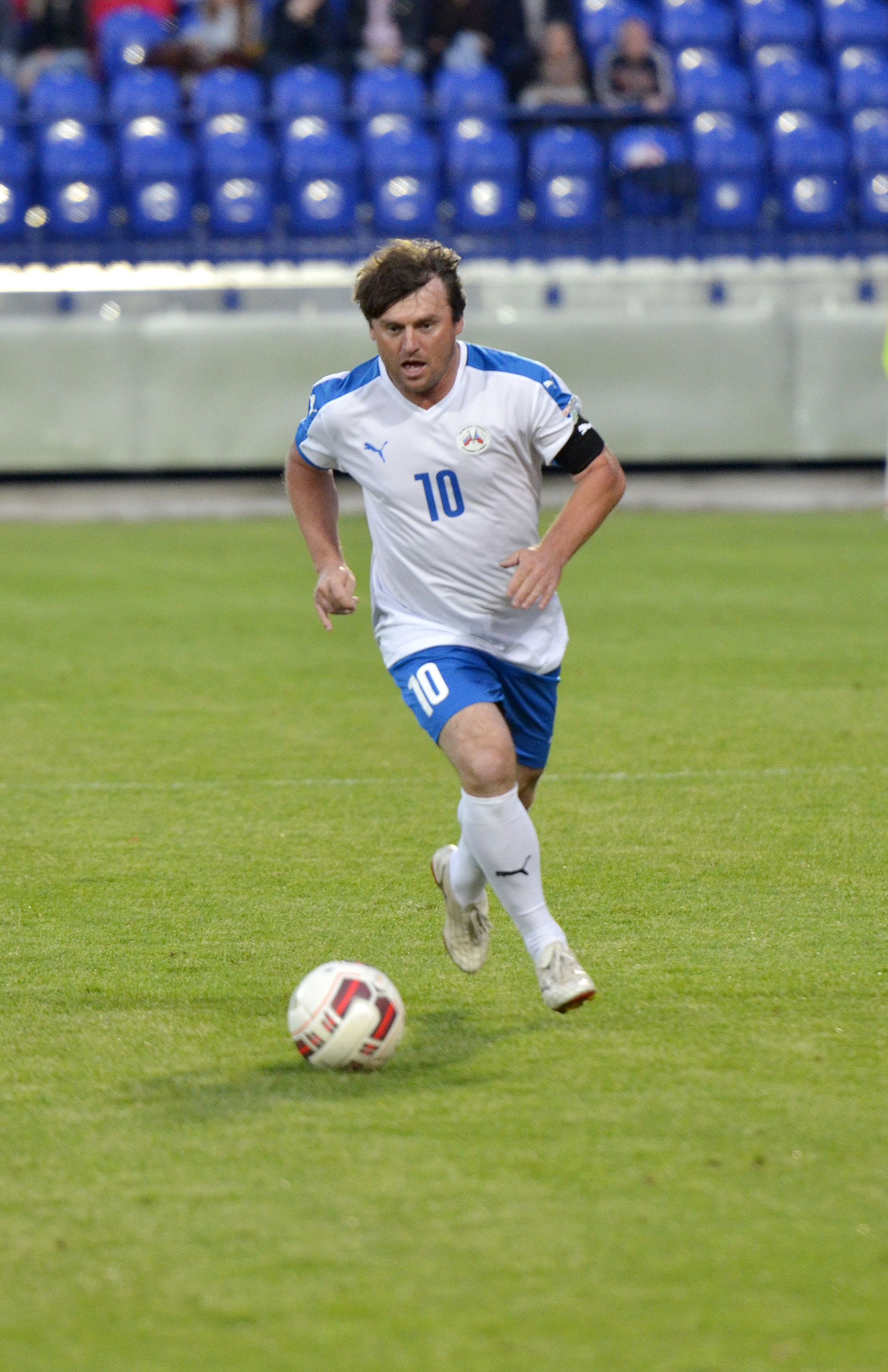 Ľubomír Moravčík počas exhibičného zápasu v máji 2015.