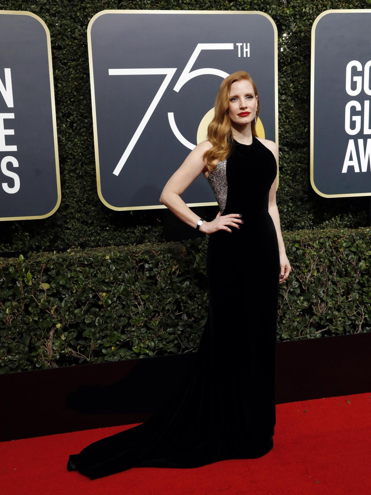 Herečka Jessica Chastain v róbe Armani Prive. 