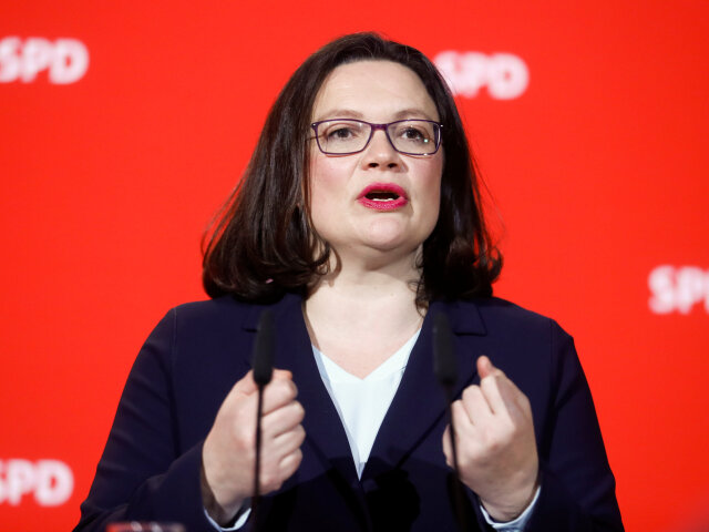 budúca šéfka nemeckej strany SPD Andrea Nahlesová.