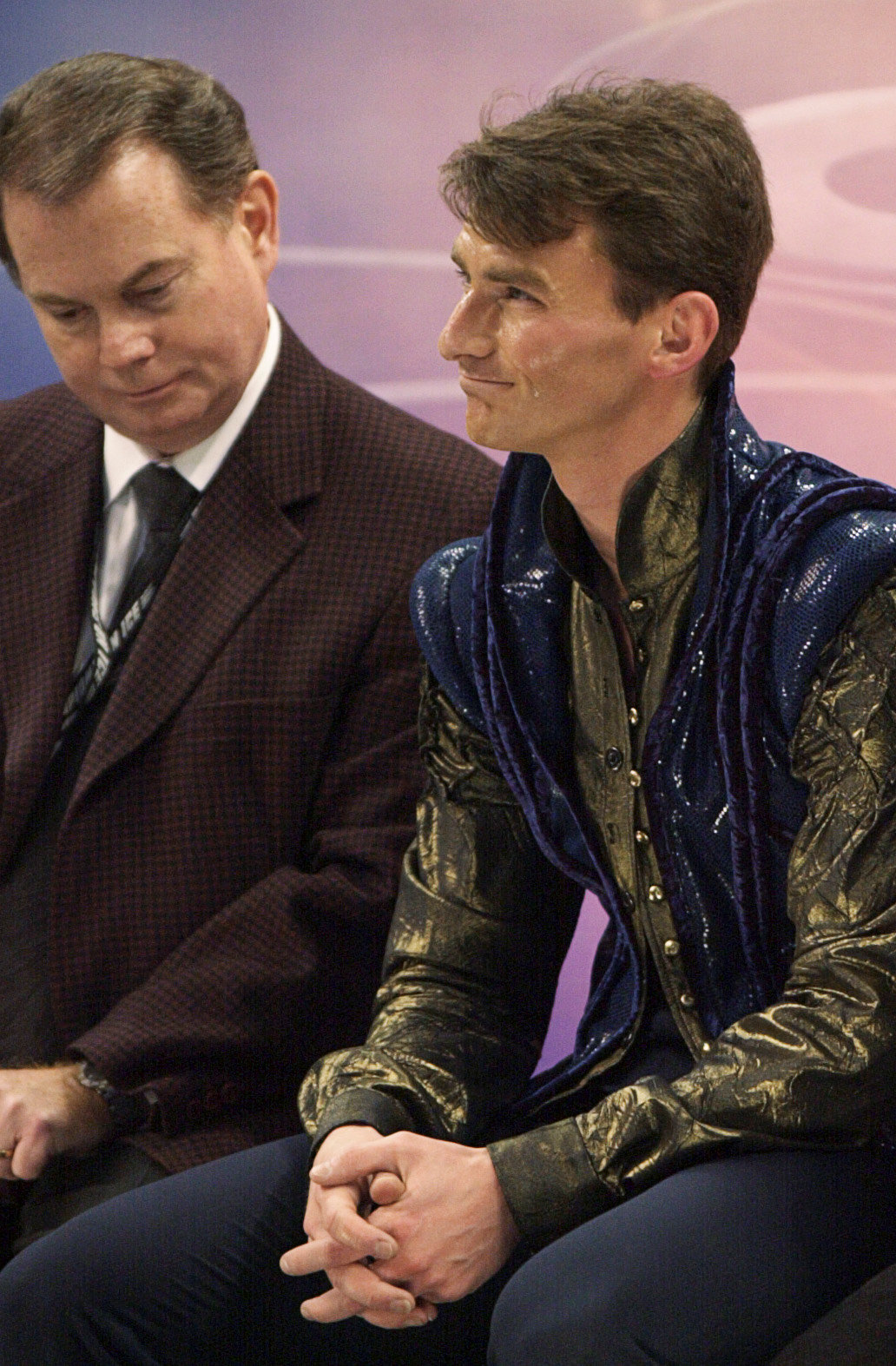 Kouč Richard Callaghan so svojím zverencom Toddom Eldredgom v januári 2001.