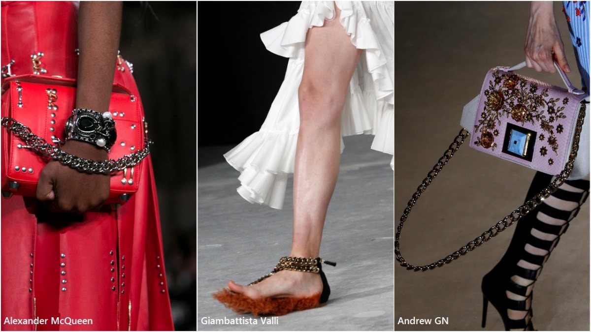 trendy v doplnkoch - sezóna jar-leto 2018 - móda (Alexander McQueen, Valli, Andrew GN)