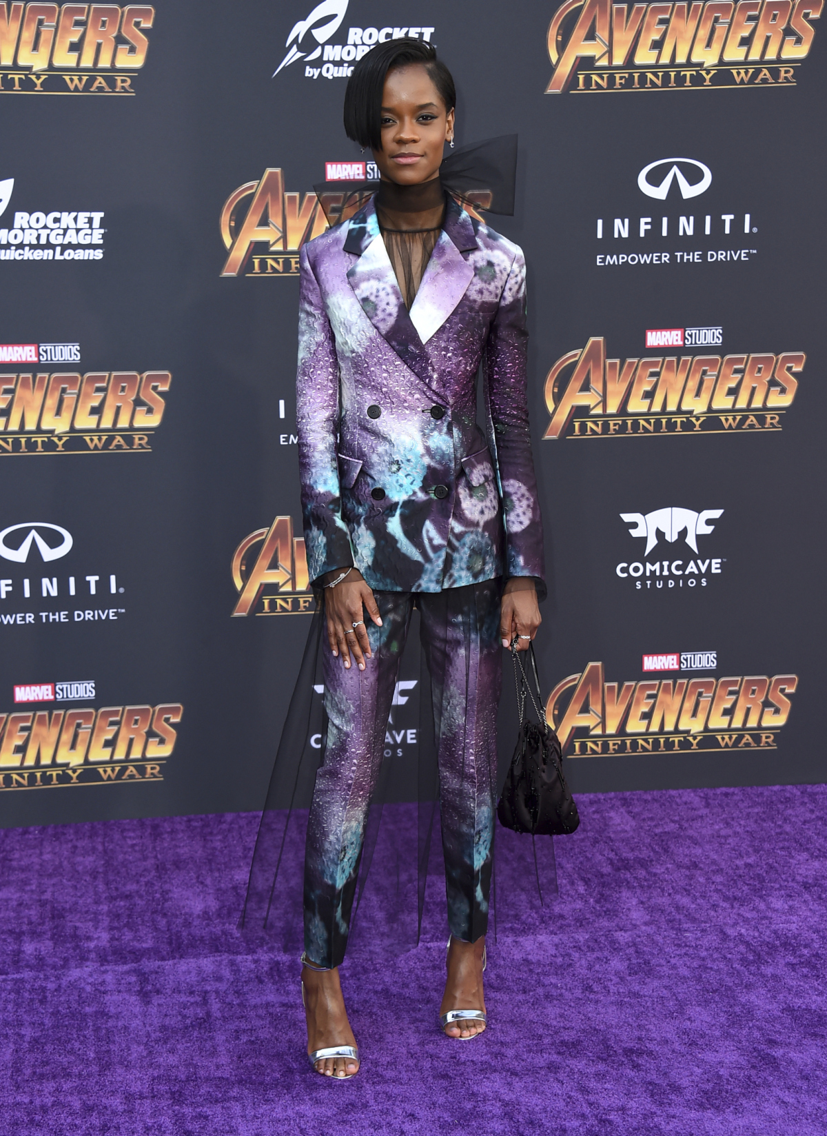Letitia Wright (z tímu Čierny panter) na premiére Avengers: Infinity War.
