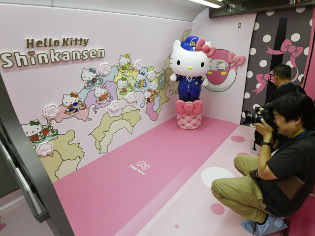 Hello Kitty, šinkanzen, Japonsko,