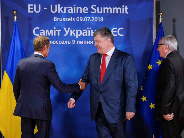 Donald Tusk Petro Porošenko Jean-Claude Juncker