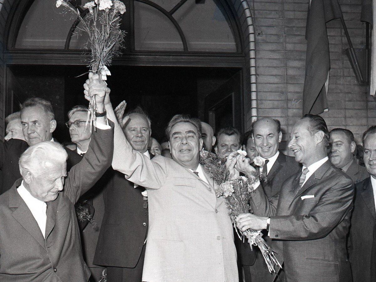 Ludvík Svoboda, Alexander Dubček, Leonid Brežnev