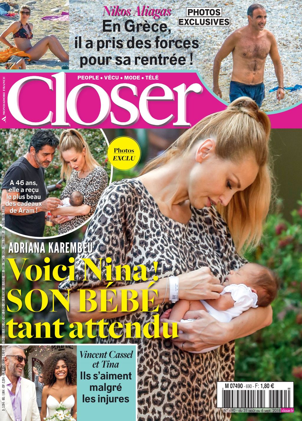 Adriana Sklenaříková Karembeu s dcérkou Ninou na titulke magazínu Closer.