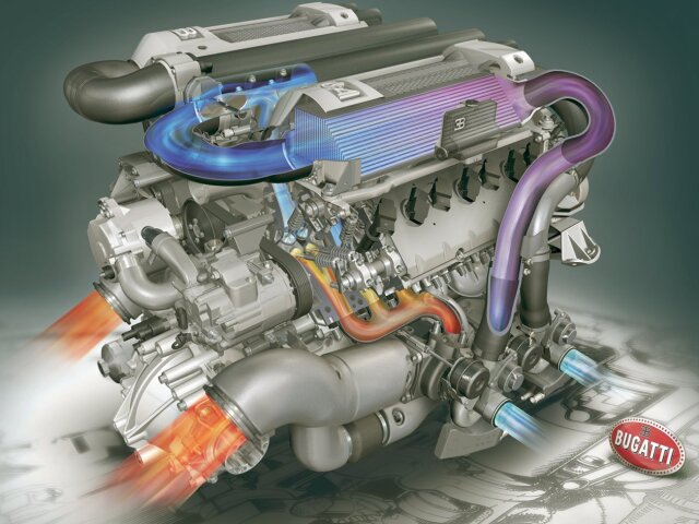 Bugatti - motor 8,0 W16