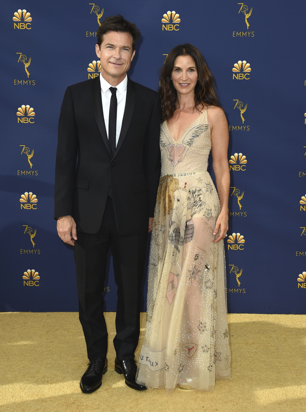 Herec Jason Bateman a jeho manželka Amanda Anka (v kreácii Dior).