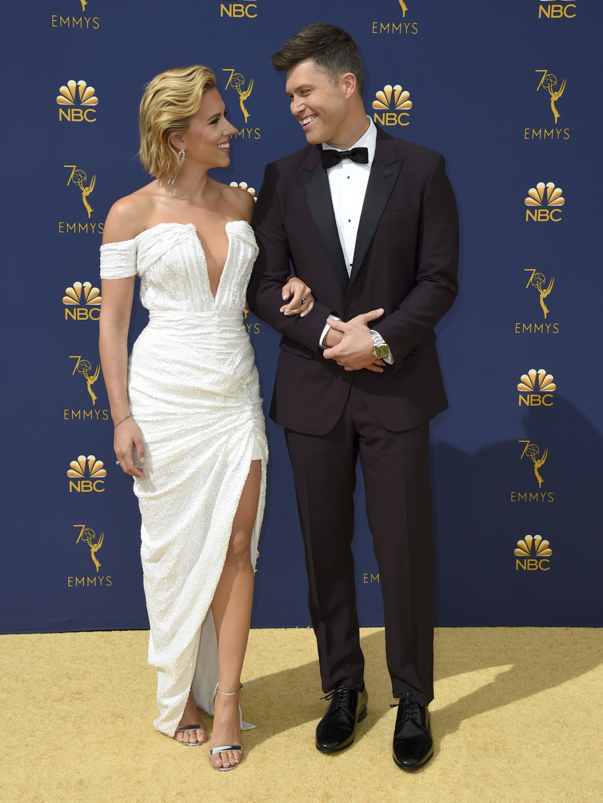 Herečka Scarlett Johansson v kreácii Balmain.