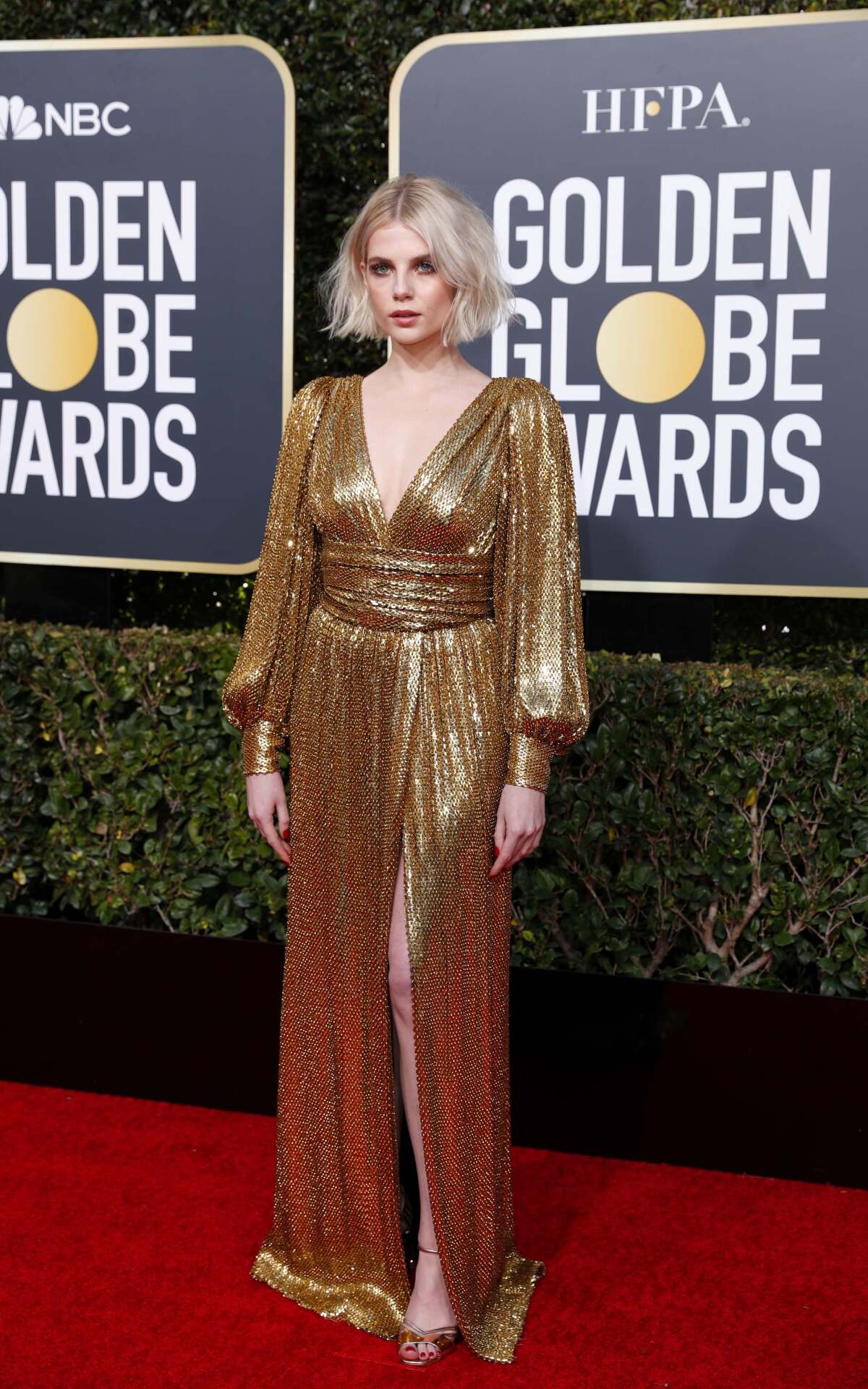 Herečka Lucy Boynton. 