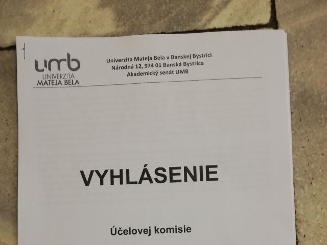 Správa Účelovej komisie AS UMB na preskúmanie podozrení na plagiátorstvo rigoróznych prác na univerzite.
