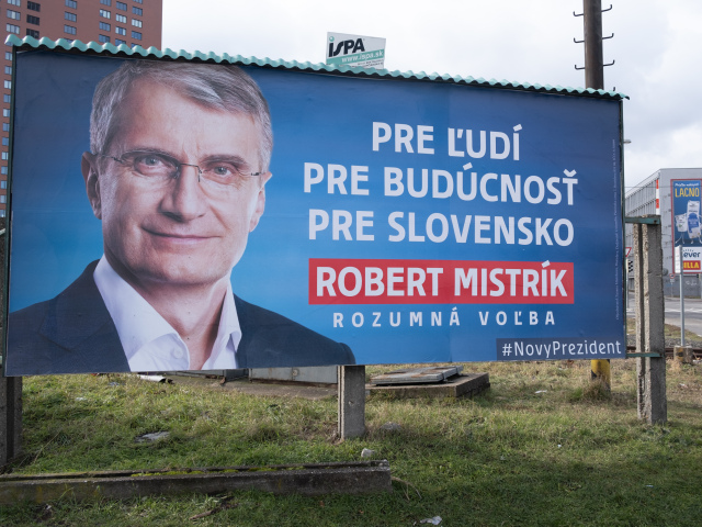 prezidentske volby, bilbord, Robert Mistrik,