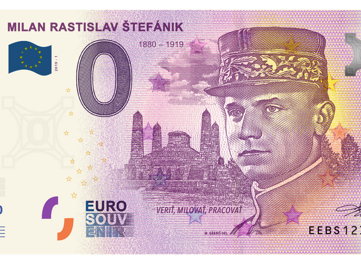 Generál Štefánik na eurobankovke