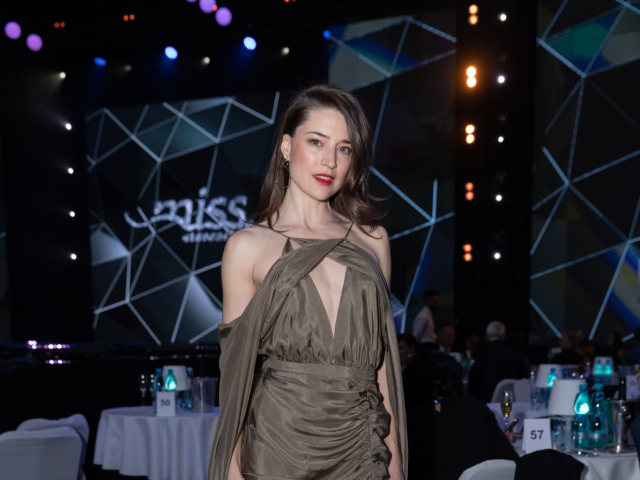 Modelka Linda Nývltová prišla na finále v kreácii od Michaela Kováčika. 