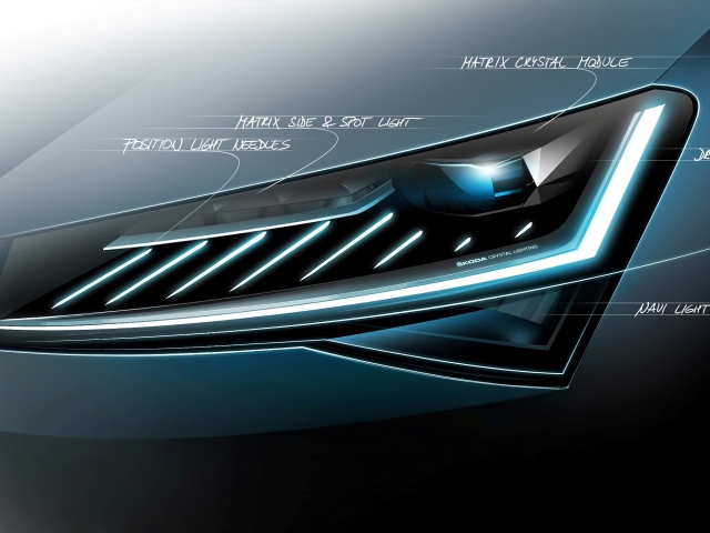 Škoda Superb - svetlá Crystal Lightning