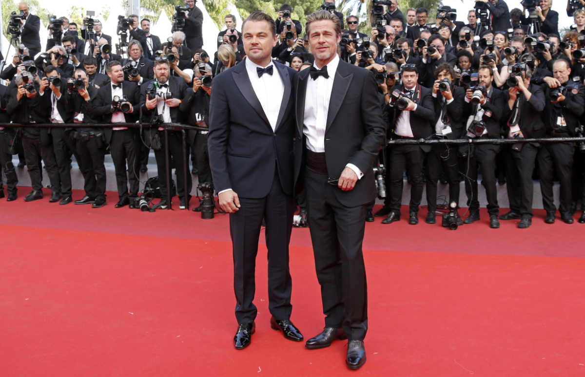 Herci Brad Pitt (vpravo) a Leonardo DiCaprio spoločne v Cannes.,