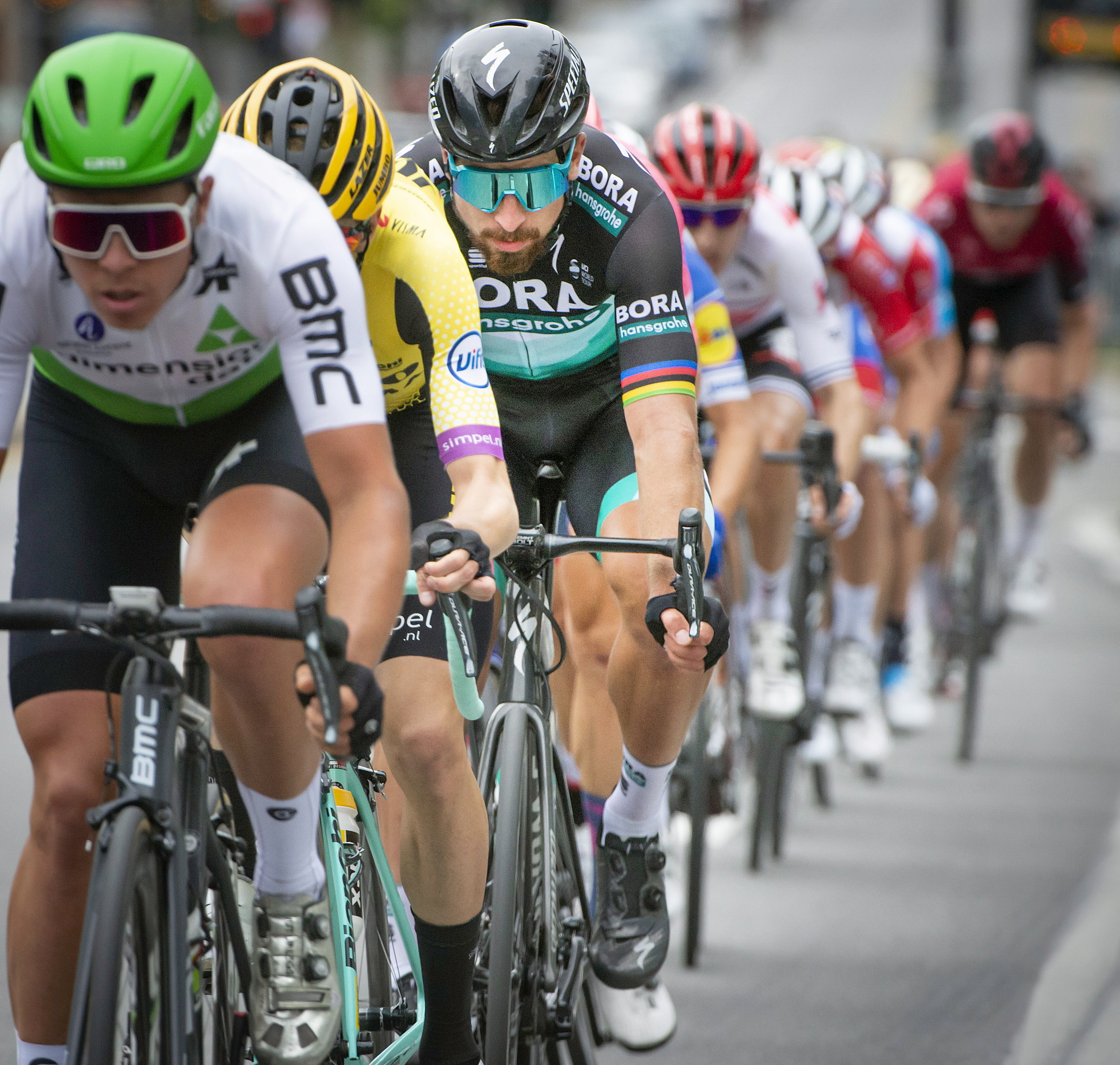 Peter Sagan počas pretekov v Montreale.