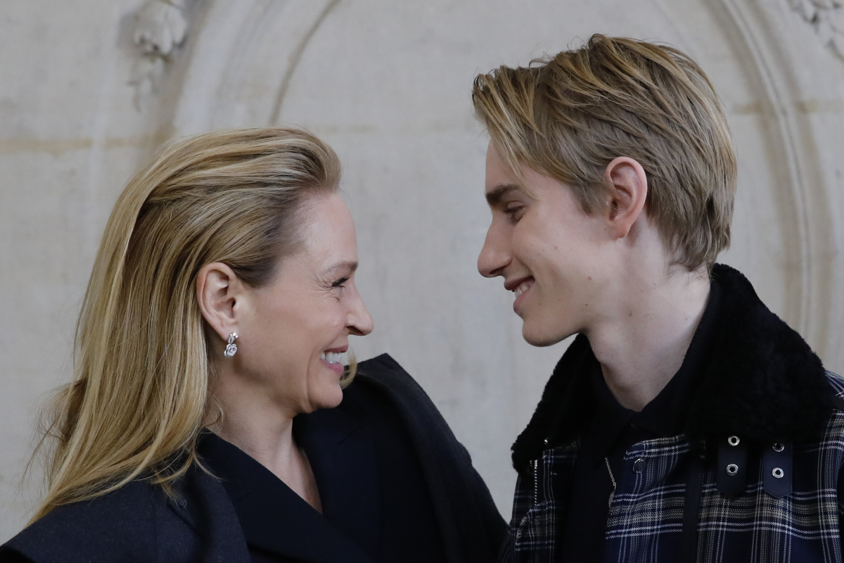 Herečka Uma Thurman a jej syn Levon Thurman-Hawke.