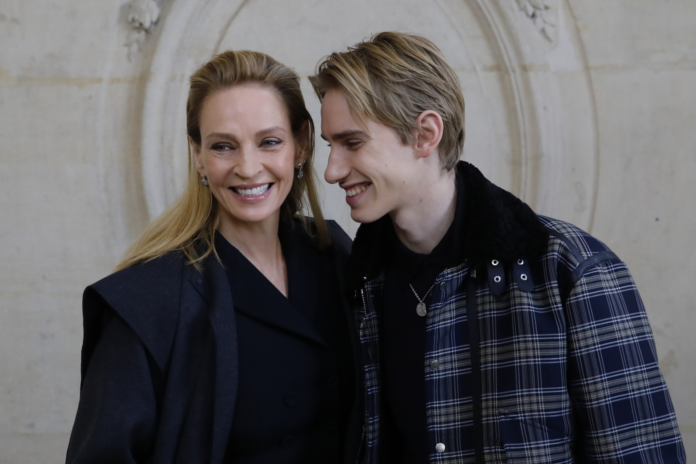 Herečka Uma Thurman a jej syn Levon Thurman-Hawke.