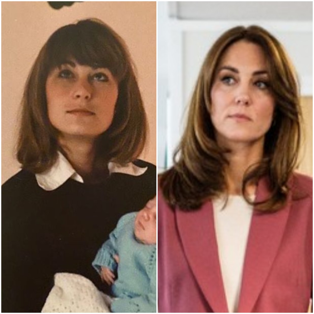 Carole Middleton v roku 1982 a vojvodkyňa Kate na aktuálnej fotografii.
