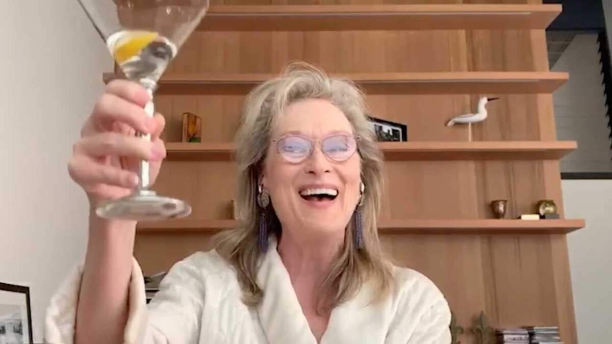 Herečka Meryl Streep vo vystúpení na počesť Stephena Sondheima. 