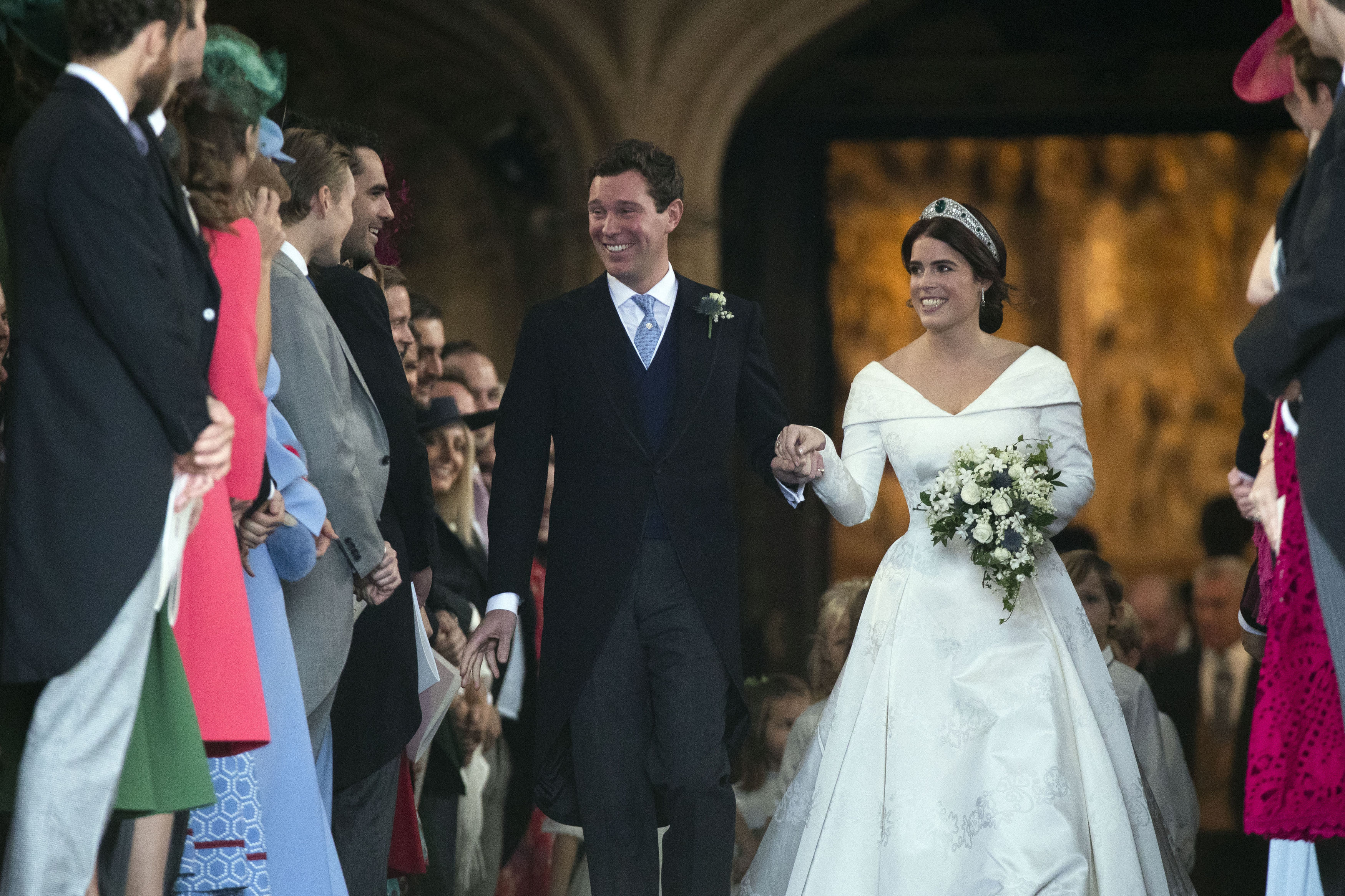 Princezná Eugenie počas jej veľkého dňa, v októbri 2018 a Jack Brooksbank.