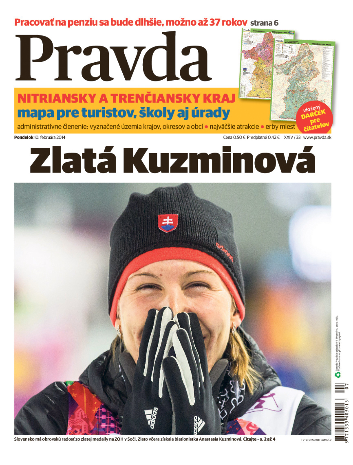 Pravda, titulná strana, titulka 10. február 2014