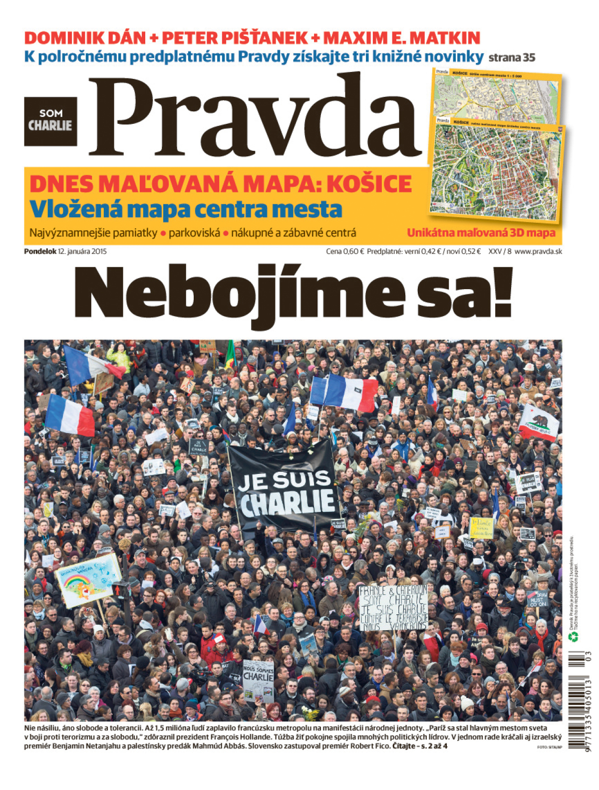 Pravda, titulná strana, titulka 12. január 2015